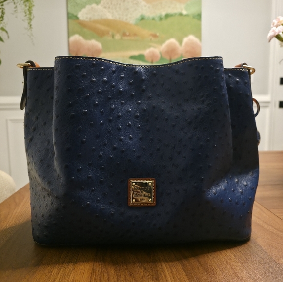 Dooney & Bourke - Ostrich Brenna Leather Tote - Like New - Picture 6 of 8